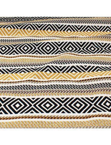 Tissu jacquard linving rayure noir