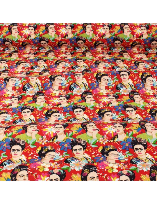 Tissu percale de coton felicia rouge