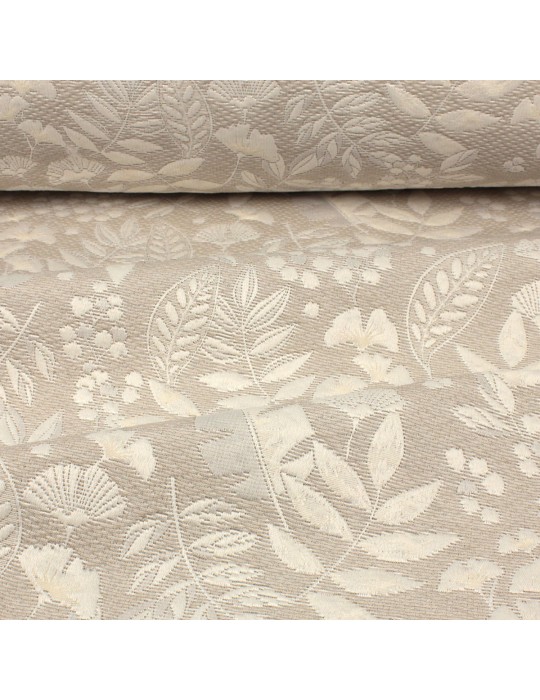 Tissu piqué Végétal beige