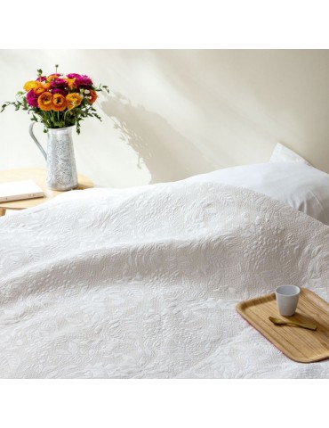 Tissu piqué Végétal beige