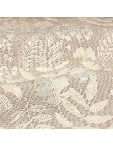 Tissu piqué Végétal beige