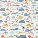 Tissu cretonne plouf blanc