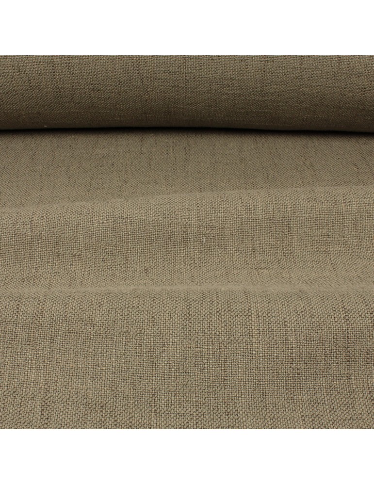 Toile effet lin taupe