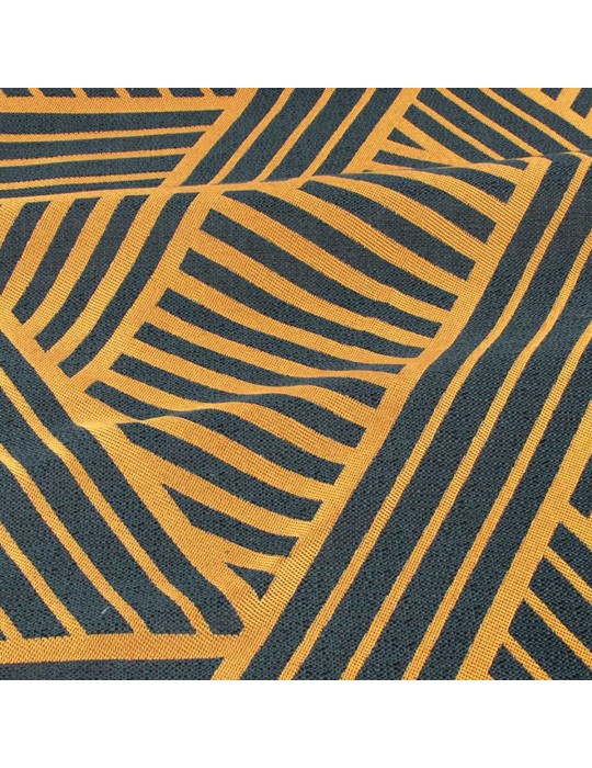Tissu jacquard géométrique ambre