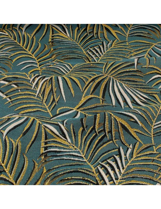Tissu jacquard végétal émeraude
