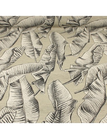 Tissu jacquard végétal écru