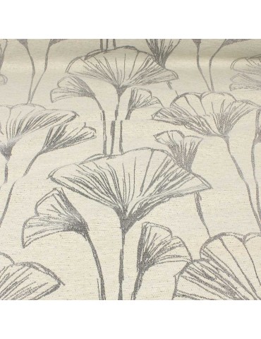 Tissu jacquard végétal écru/gris