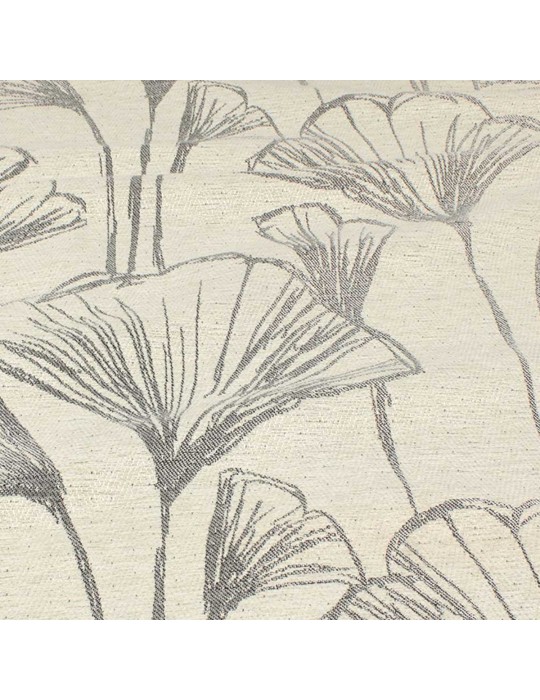 Tissu jacquard végétal écru/gris