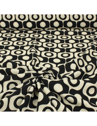 Tissu viscose Soixante noir/blanc
