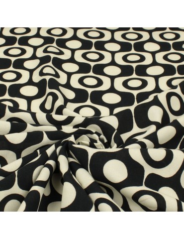 Tissu viscose Soixante noir/blanc