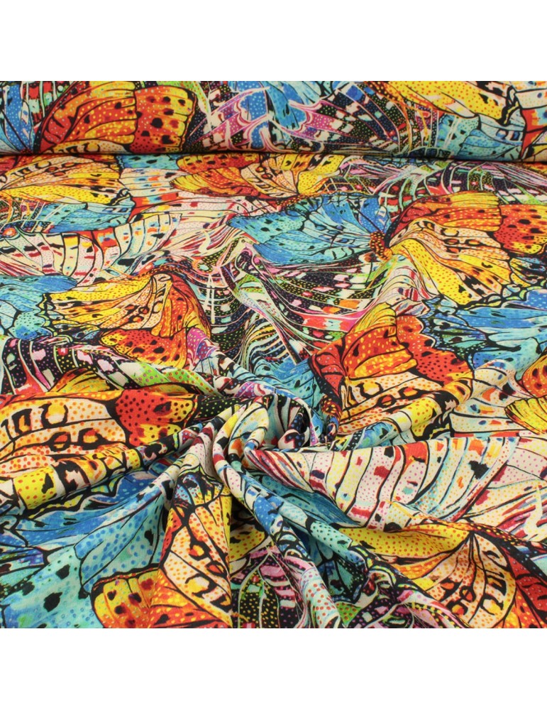 Tissu viscose Metamorphose multicolore