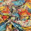 Tissu viscose Metamorphose multicolore