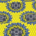 Tissu coton africain jaune/bleu Tissu coton africain jaune/bleu