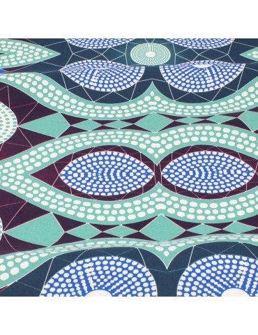 Tissu coton africain violet/vert