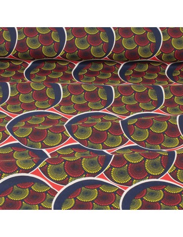 Coupon tissu africain jaune/rouge 300 x 150 cm