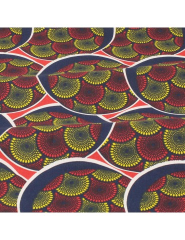 Coupon tissu africain jaune/rouge 300 x 150 cm