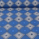 Tissu coton africain bleu/blanc