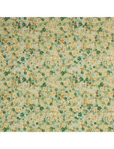 Coupon patchwork petites fleurs 50 x 50 cm vert