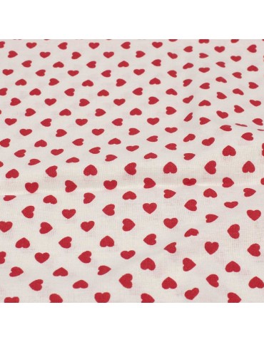 Coupon patchwork coeurs 50 x 50 cm rouge/blanc