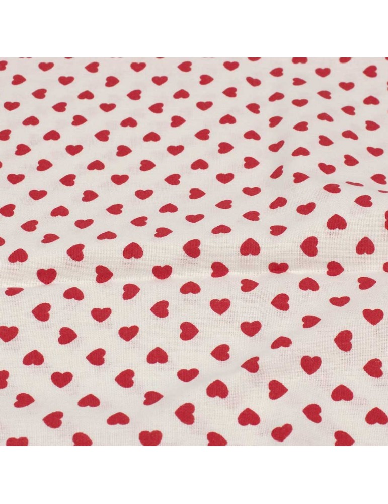 Coupon patchwork coeurs 50 x 50 cm rouge/blanc