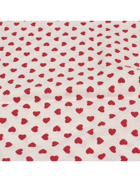 Coupon patchwork coeurs 50 x 50 cm rouge/blanc