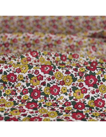 Coupon patchwork petites fleurs 50 x 50 cm jaune