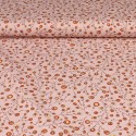 Tissu popeline coton bio imprimé végétal rose Tissu popeline coton bio imprimé végétal rose