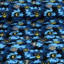Tissu popeline coton imprimé camouflage bleu Tissu popeline coton imprimé camouflage bleu