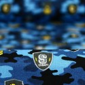 Tissu popeline coton imprimé camouflage bleu Tissu popeline coton imprimé camouflage bleu