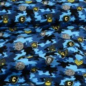 Tissu popeline coton imprimé camouflage bleu Tissu popeline coton imprimé camouflage bleu