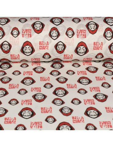 Tissu coton imprimé Casa de Papel