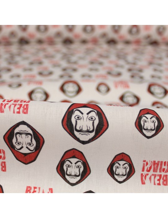 Tissu coton imprimé Casa de Papel