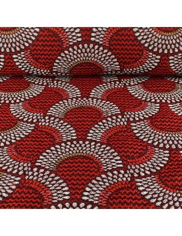 Tissu jacquard oeko-tex rouge