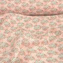 Tissu coton imprimé points orange/vert Tissu coton imprimé points orange/vert