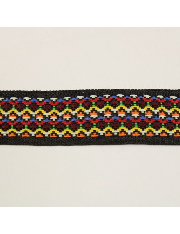 Ruban jacquard inca 25 mm rouge