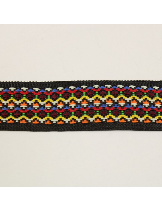Ruban jacquard inca 25 mm rouge
