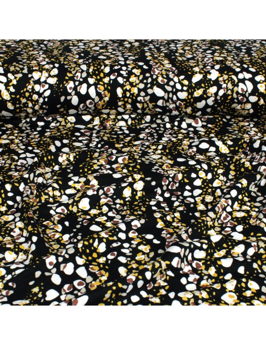 Tissu habillement viscose/élasthanne imprimé oeko-tex noir