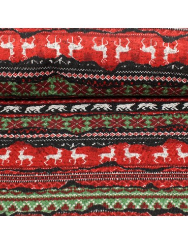 Tissu Jersey imprimé ours/rennes