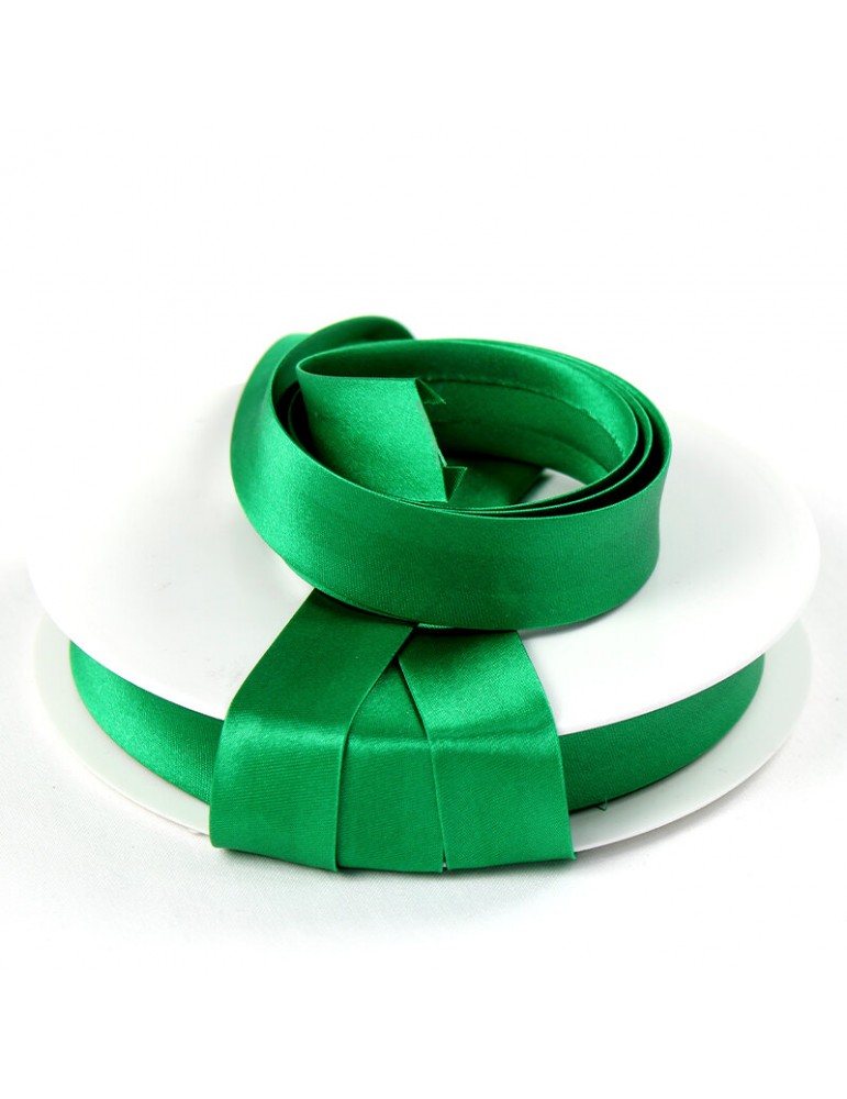 Biais en satin 20 mm vert