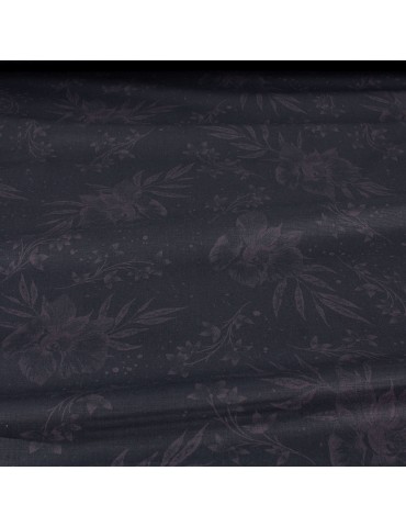 Tissu cretonne floral marine/violet