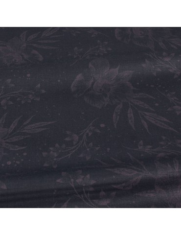 Tissu cretonne floral marine/violet