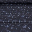 Tissu cretonne végétal bleu marine