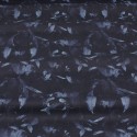 Tissu cretonne végétal bleu marine
