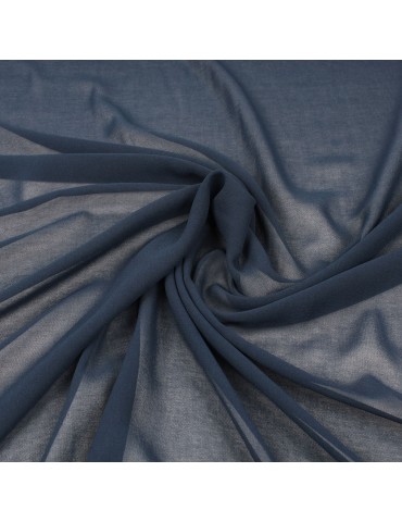 Tissu mousseline uni bleu nuit