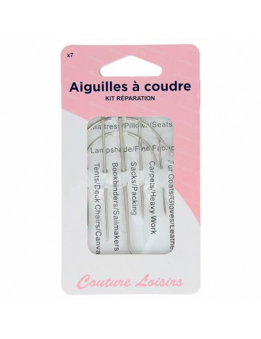 Aiguilles à coudre - gros travaux assorties x7