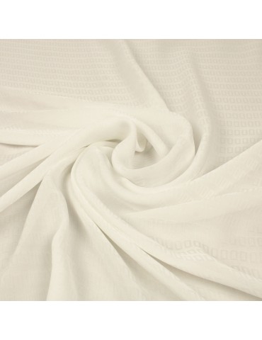 Tissu mousseline géométrique écru