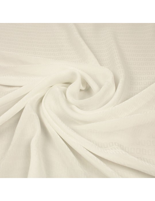Tissu mousseline géométrique écru