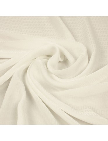 Tissu mousseline géométrique écru