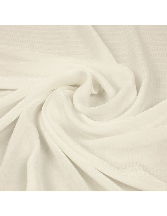 Tissu mousseline géométrique écru