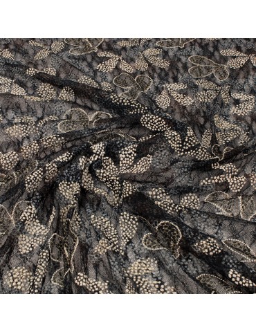 Coupon jersey floral écru/bleu 300 x 145 cm
